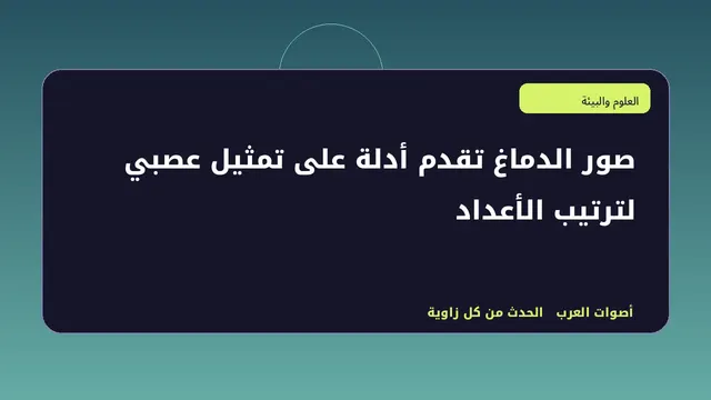 رسم تحريري توضيحي لموضوع صور الدماغ تقدم أدلة على تمثيل عصبي لترتيب الأعداد